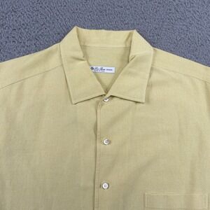 Loro Piana Shirt Mens XXXXL Yellow Cotton Long Sleeve Button Front Made in Italy